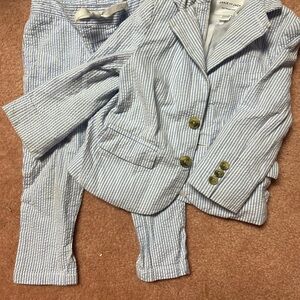 Janie and Jack Blue Striped Kids Matching Set